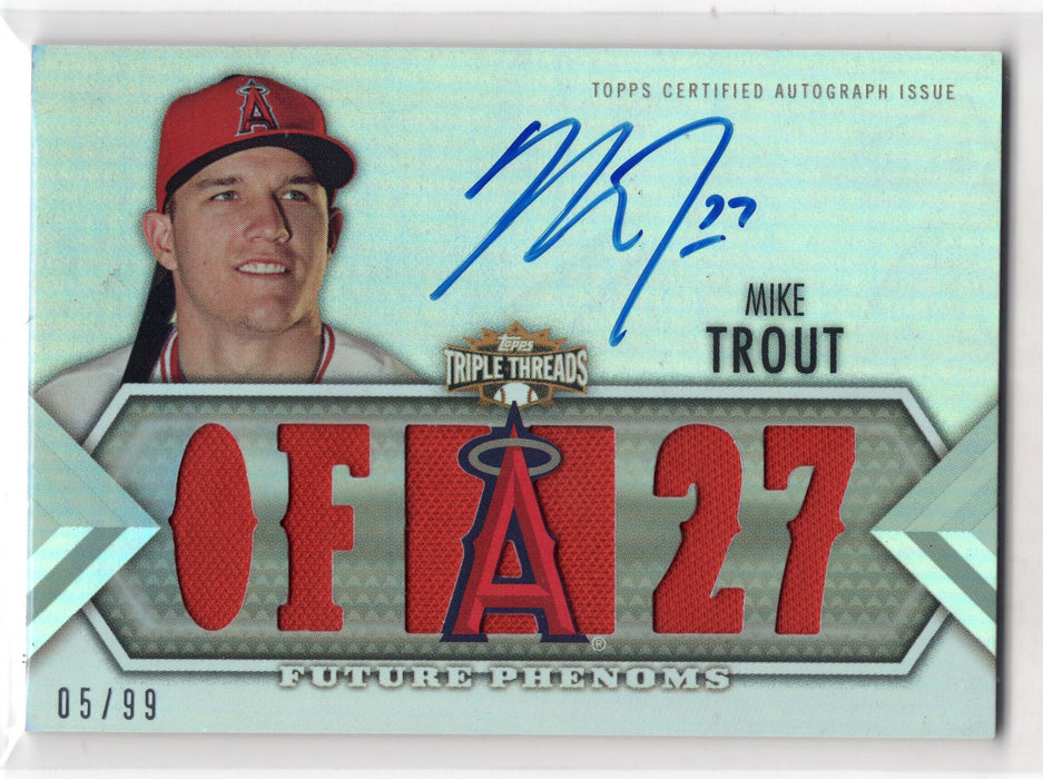 2012 Topps Triple Threads Mike Trout #146 Future Phenoms Patch Auto /99