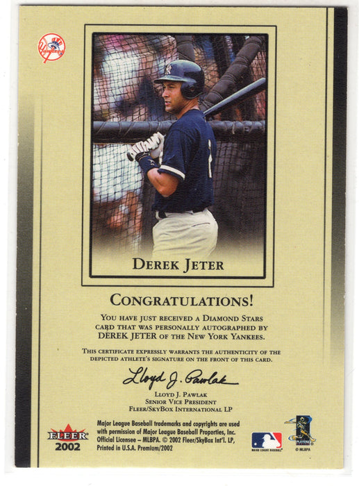 2002 Fleer Premium Derek Jeter Diamond Stars Auto