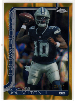 2025 Topps Chrome Joe Milton III #85 Gold Lava Refractor /50
