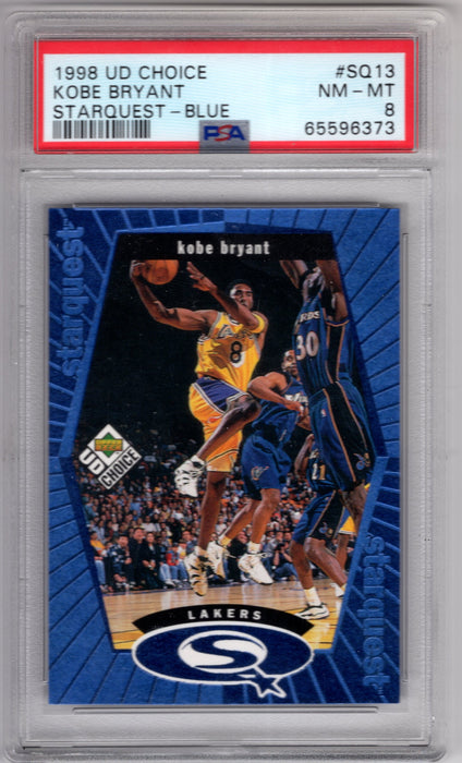 1998 Upper Deck Choice Kobe Byrant #SQ13 Starquest Blue PSA 8 Near-Mint Mint