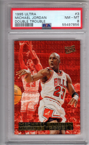 1995 Fleer Ultra Michael Jordan #3 Double Trouble PSA 8 Near Mint-Mint