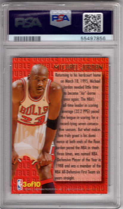 1995 Fleer Ultra Michael Jordan #3 Double Trouble PSA 8 Near Mint-Mint