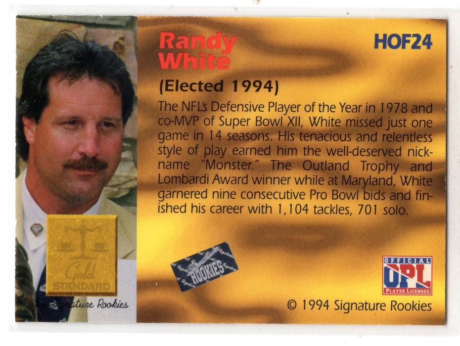 1994 Signature Rookies Hall of Fame Randy White #HOF12 Gold Standard Auto /2500