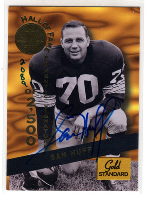 1994 Signature Rookies Hall of Fame Sam Huff #HOF14 Gold Standard Auto /2500
