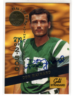 1994 Signature Rookies Hall of Fame Don Maynard #HOF14 Gold Standard Auto /2500