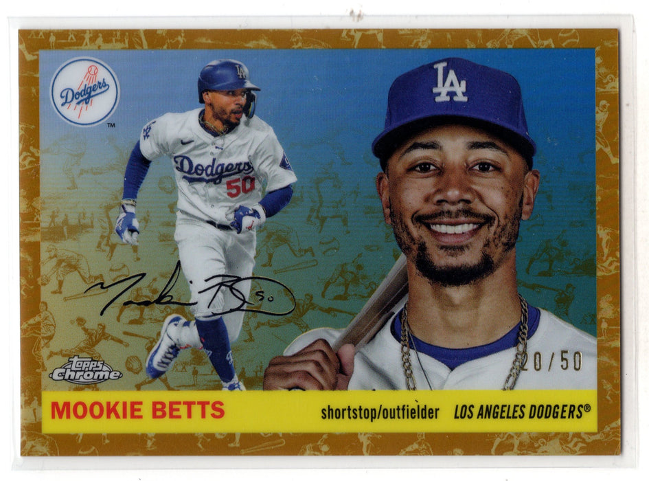 2025 Topps Chrome Platinum Mookie Betts #65 Toile Cream Gold Refractor /50