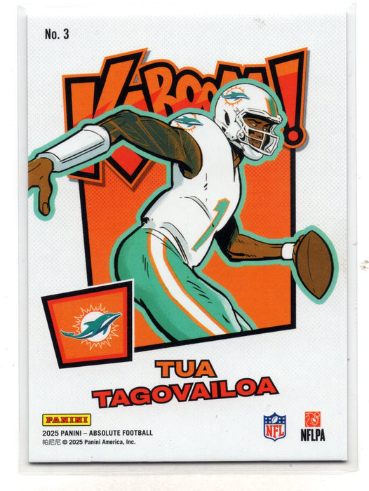 2025 Panini Absolute Tua Tagovailoa #3 Horizontal Kaboom! SSP