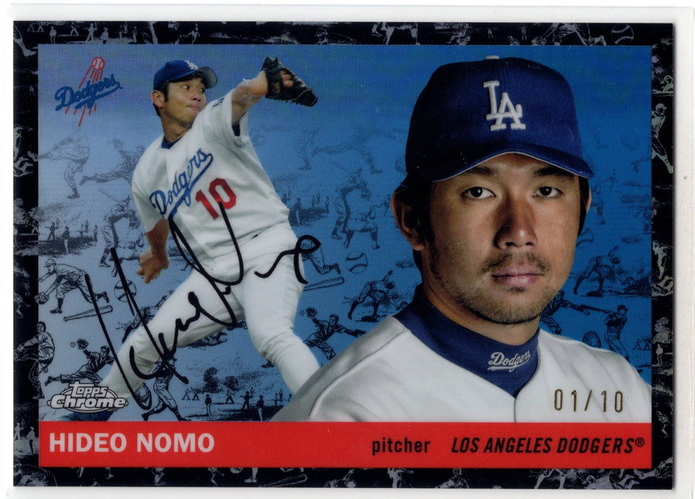 2025 Topps Chrome Platinum Hideo Nomo #233 Toile Cream Black Refractor /10