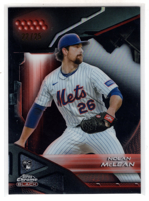 2026 Topps Chrome Black Nolan McLean #65 Orange Refractor RC Rookie /25