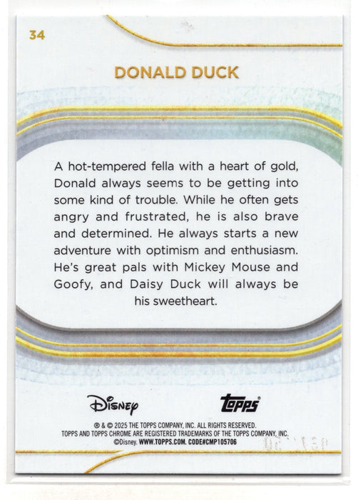 2025 Topps Chrome Disney Donald Duck #34 Blue Refractor /150