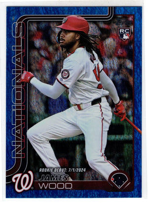 2025 Topps Update Series James Wood #US218 Blue Sandglitter Foil RC Rookie /150