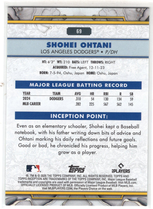 2025 Topps Inception Shohei Ohtani #69 Green D