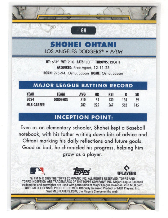 2025 Topps Inception Shohei Ohtani #69 A