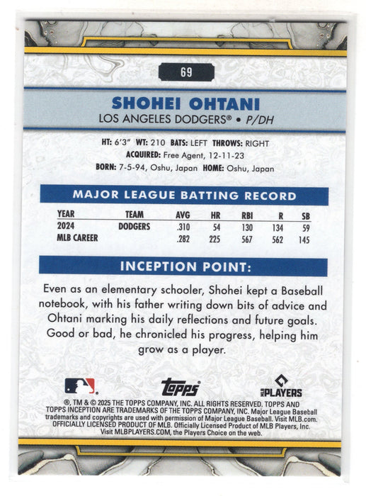 2025 Topps Inception Shohei Ohtani #69 C