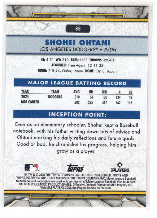 2025 Topps Inception Shohei Ohtani #69 D