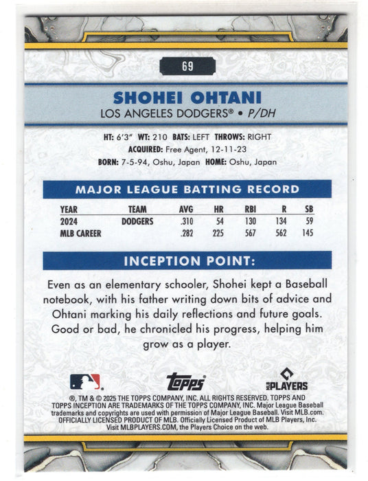 2025 Topps Inception Shohei Ohtani #69 E