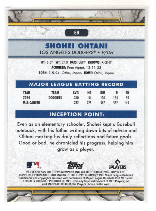 2025 Topps Inception Shohei Ohtani #69 F