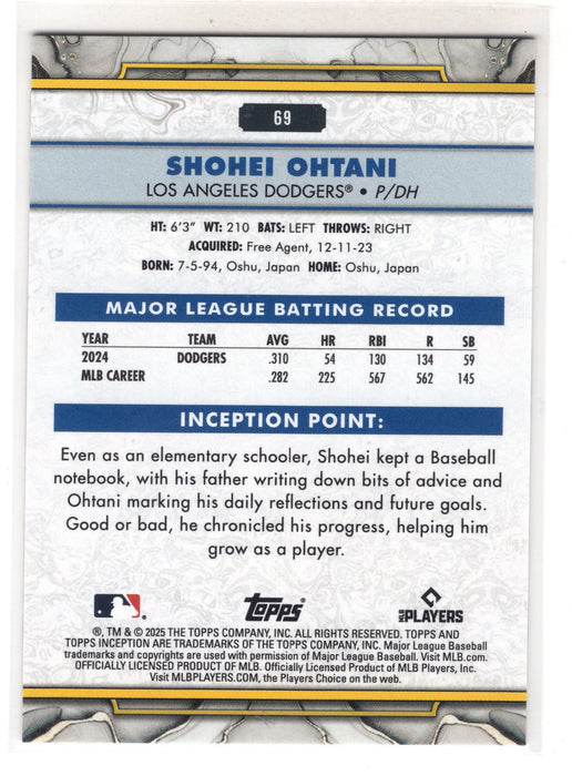 2025 Topps Inception Shohei Ohtani #69 H