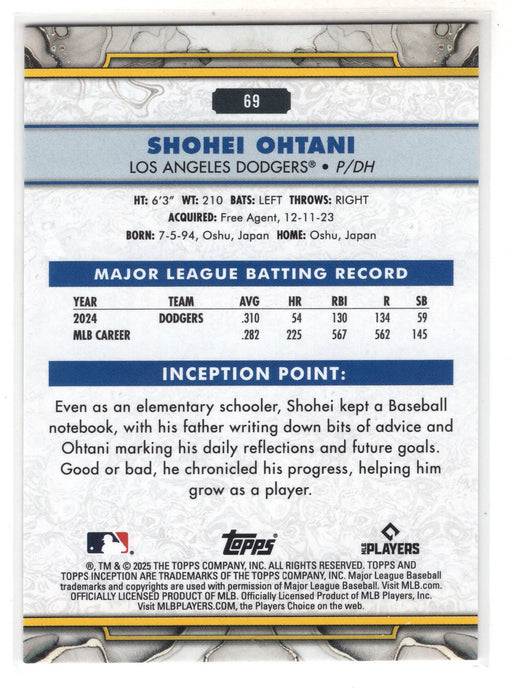 2025 Topps Inception Shohei Ohtani #69 L