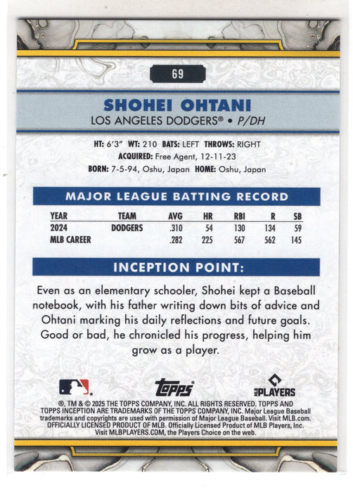 2025 Topps Inception Shohei Ohtani #69 N