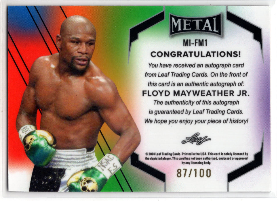 2024 Leaf Metal Inscriptions Floyd Mayweather Jr. #MI-FM1 Auto /100