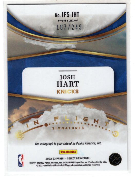 2023 Panini Select Josh Hart #IFS-JHT In Flight Auto Prizm /249