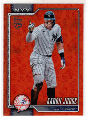 2026 Topps Series 1 Aaron Judge #1 Orange Chicks Holiday Foil SSP