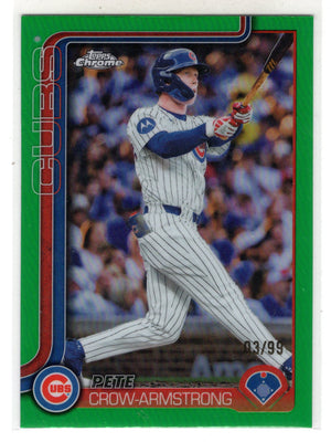2025 Topps Chrome Update Series Pete Crow-Armstrong #USC76 Green Refractor /99