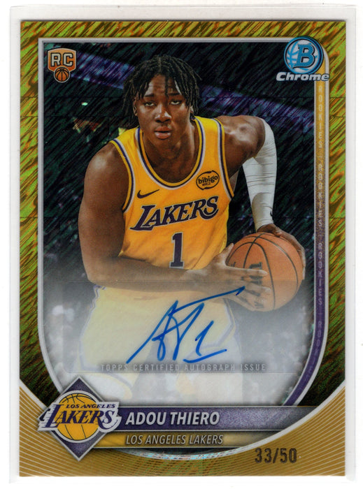 2025 Bowman Chrome Adou Thiero #BCA-AT Gold Shimmer RC Rookie Auto /50