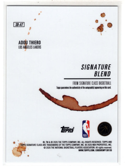2026 Topps Signature Class Adou Thiero #SB-AT Signature Blend RC Rookie Auto /5