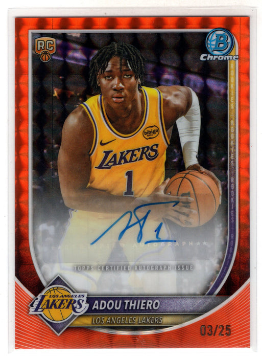 2025 Bowman Chrome Adou Thiero #BCA-AT Orange Geometric RC Rookie Auto /25