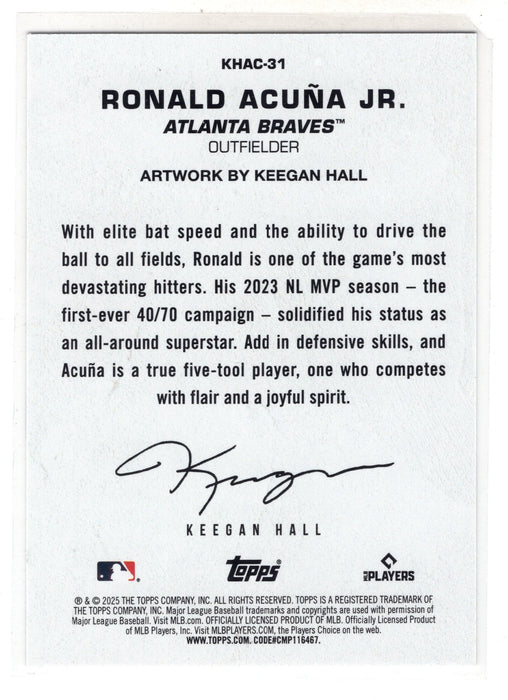 2025 Topps Update Ronald Acuna Jr. #KHAC-31 Keegan Hall Art Card
