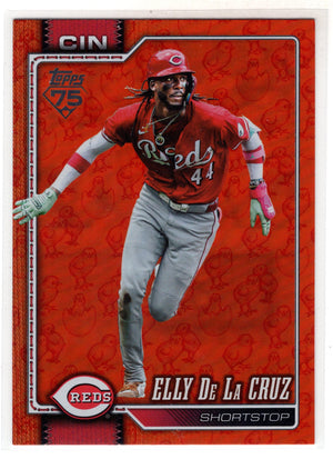 2026 Topps Series 1 Elly De La Cruz #150 Orange Chicks Holiday Foil SSP