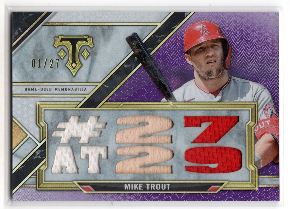 2021 Topps Triple Threads Mike Trout #TTR-MT2 GU Amethyst Jersey Patch /27