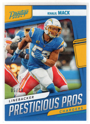2024 Panini Prestige Khalil Mack #PP-KMK Prestigious Pros /10