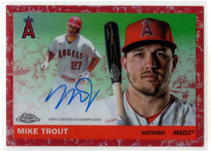2025 Topps Chrome Platinum Mike Trout #CPA-MT Red Cream Toile Auto /5