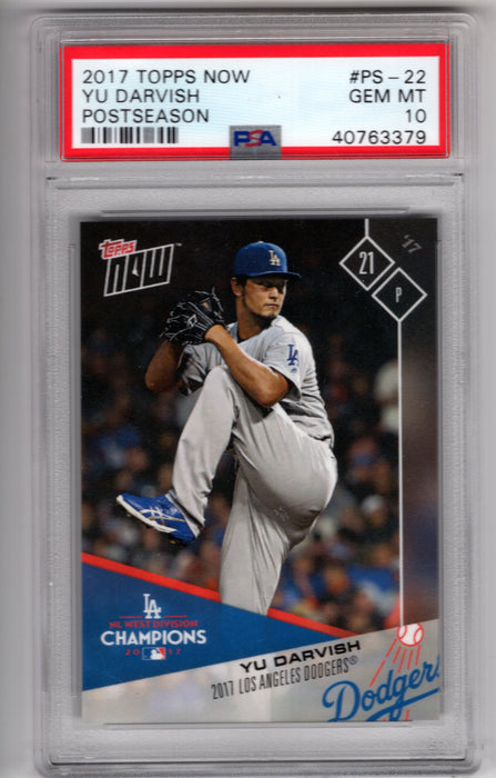 2017 Topps Now Yu Darvish #PS-22 Postseason PSA 10