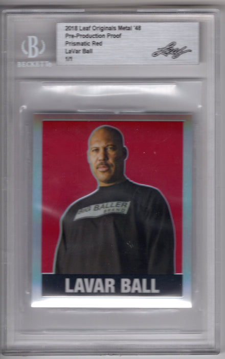 2018 Leaf Originals Metal Lavar Ball Pre-Production Proof Prismatic Red 1/1
