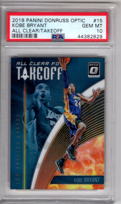 2018 Donruss Optic Kobe Bryant #15 All Clear/Takeoff #15 PSA 10