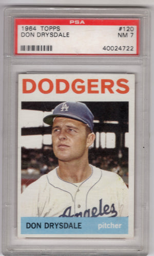 1964 Topps Don Drysdale #120 PSA 7