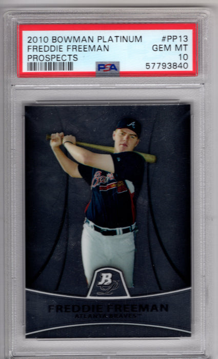 2010 Bowman Platinum Freddie Freeman #PP13 Prospects PSA 10