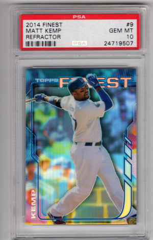 2014 Topps Finest Matt Kemp #9 Refractor PSA 10