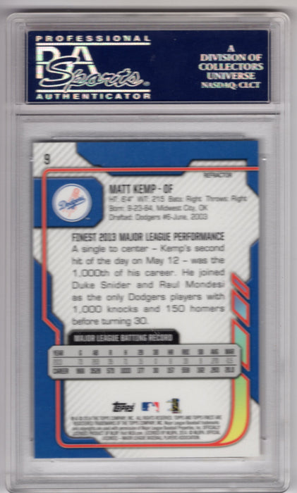 2014 Topps Finest Matt Kemp #9 Refractor PSA 10