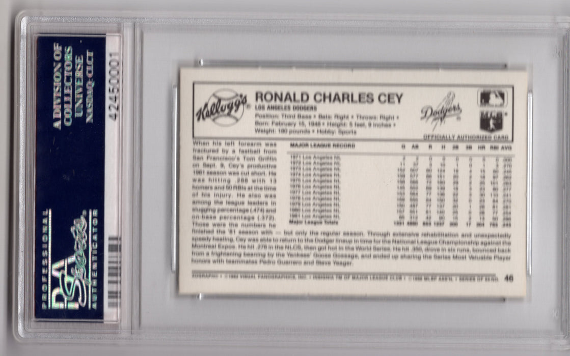 1982 Kellogg's Ron Cey #46 PSA 10
