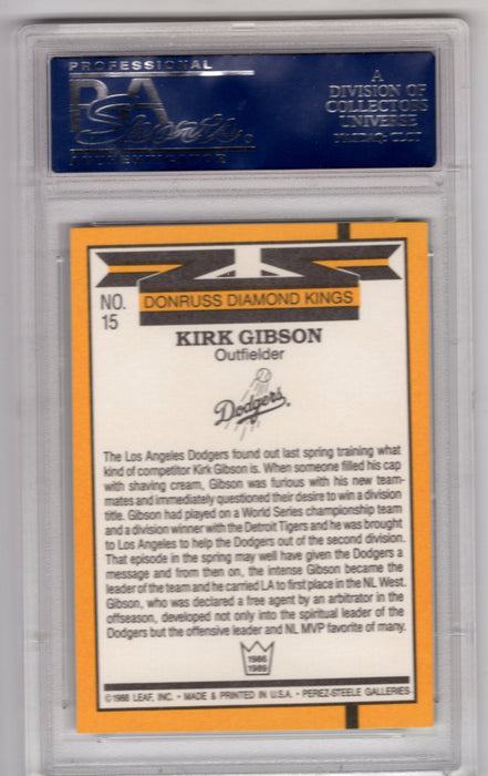 1989 Donruss Kirk Gibson #15 Diamond Kings PSA 10