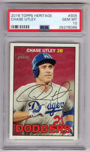 2016 Topps Heritage Chase Utley #305 PSA 10