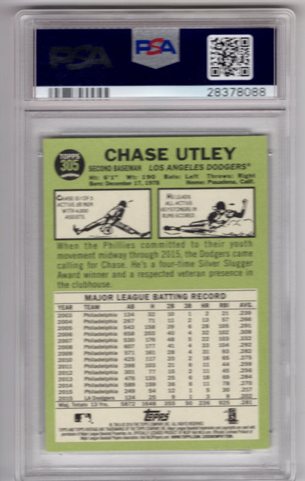 2016 Topps Heritage Chase Utley #305 PSA 10