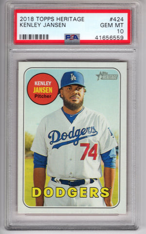 2018 Topps Heritage Kenley Jansen #424 PSA 10