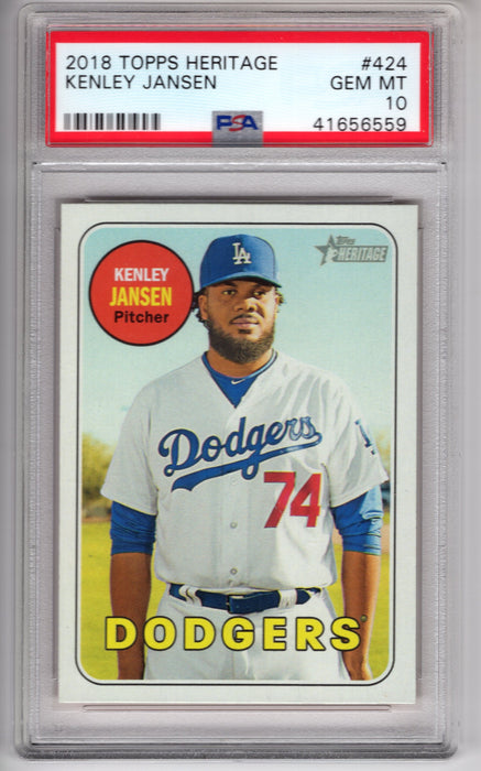 2018 Topps Heritage Kenley Jansen #424 PSA 10