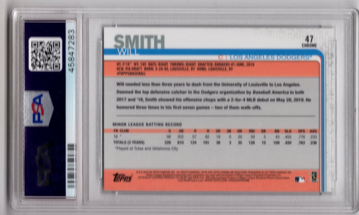 2019 Topps Chrome Update Will Smith #47 RC Rookie PSA 10